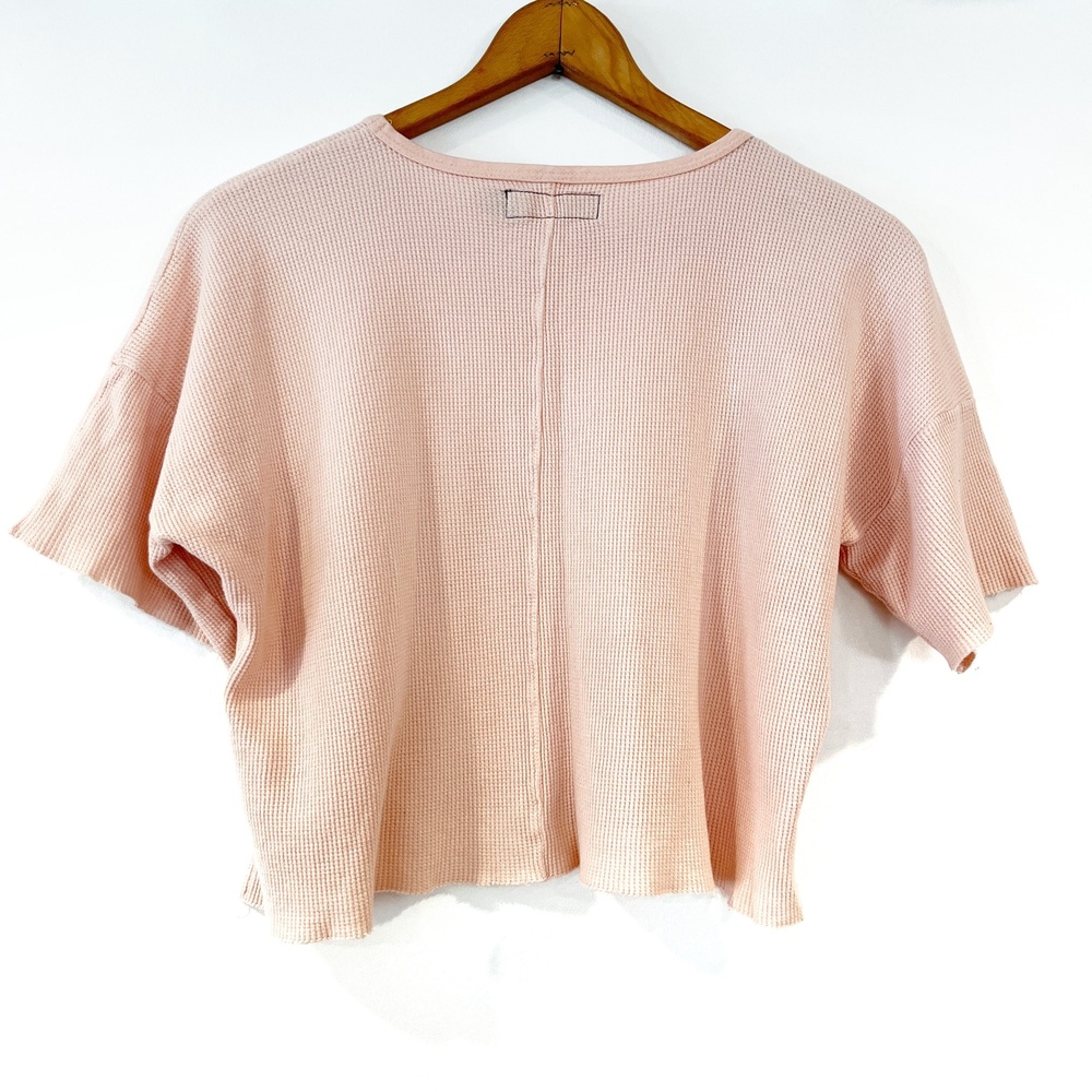 Daniel Patrick Pink Cotton Waffle Knit Flutter Sleeve Top Medium M - Picture 5 of 9
